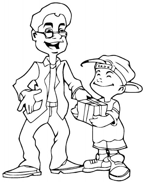 Ребенок с папой черно белые