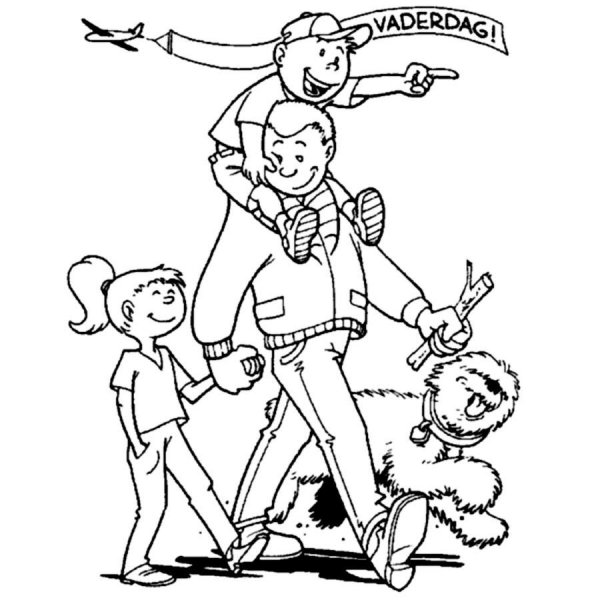 Открытка для дедушки раскраска