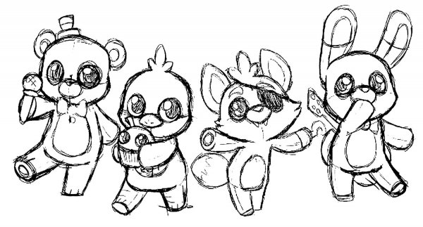 Раскраски Фредди Бонни и чика