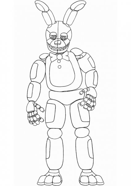 Раскраски ФНАФ 3 спринг Бонни