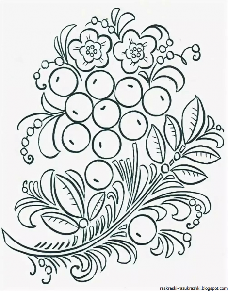 Хохлома раскраска для детей