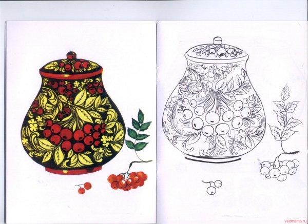 Хохломская роспись раскраска