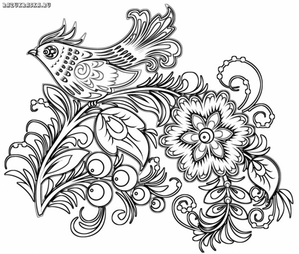 Раскраска Хохлома узоры