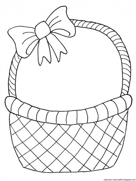 Раскраска корзинка пустая для детей