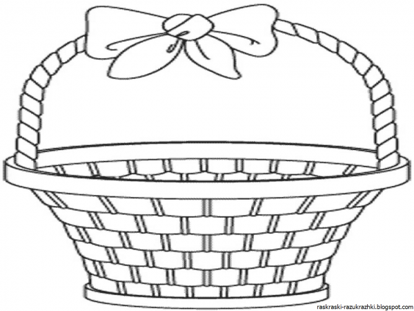 Корзина раскраска для детей