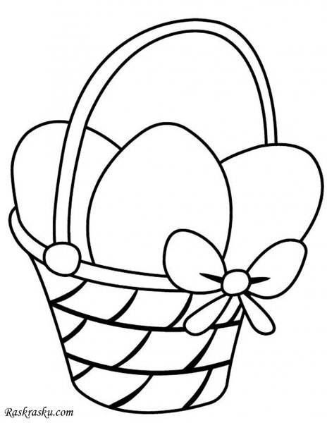 Корзина с яйцами раскраска
