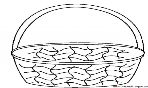 Корзинка с яблоками раскраска