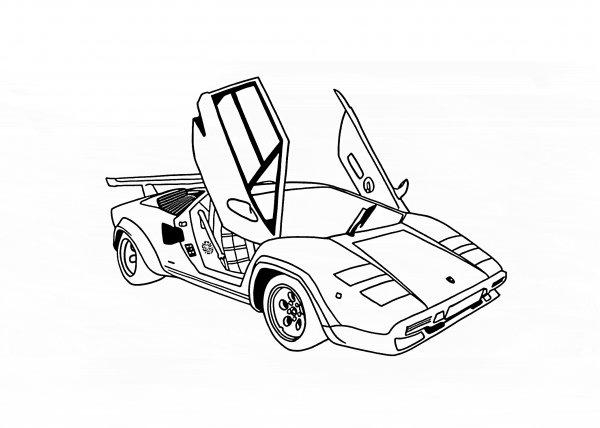 Раскраска для детей машинки Ламборджини