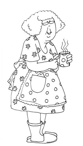 Раскраска бабушка