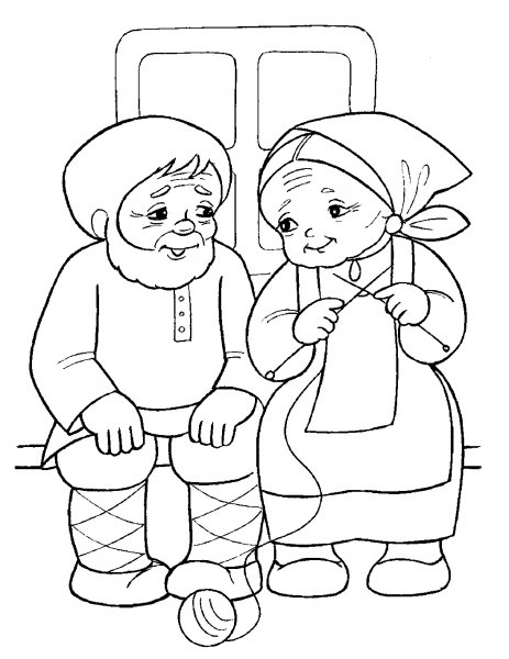 Рисунок бабушки для срисовки