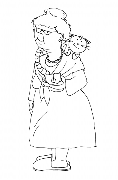 Раскраска бабушка и дедушка