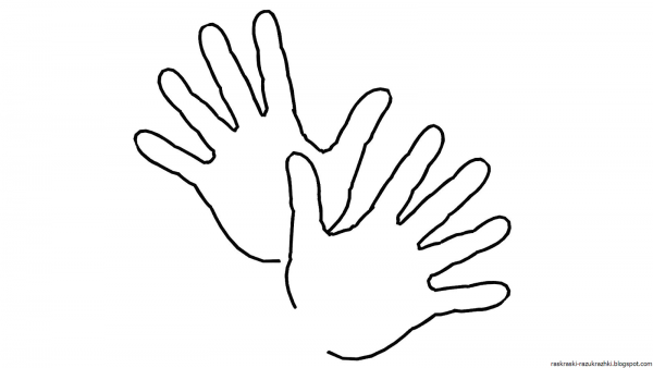 Ладошки раскраска