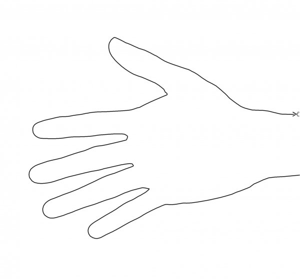 Детская ладонь контур