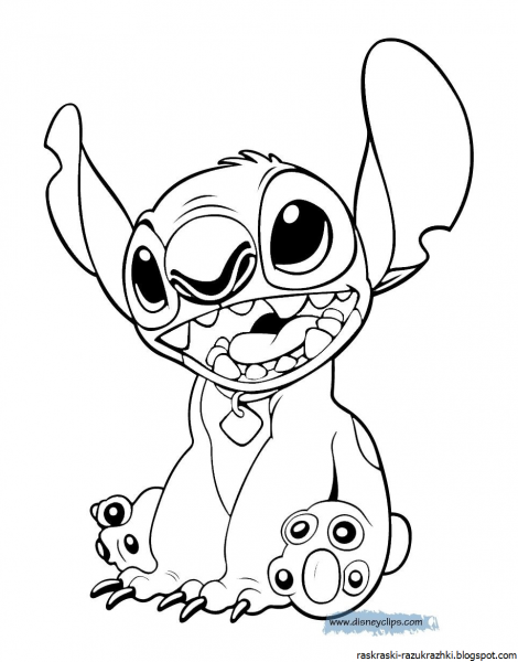 Лило и Стич разукрашка