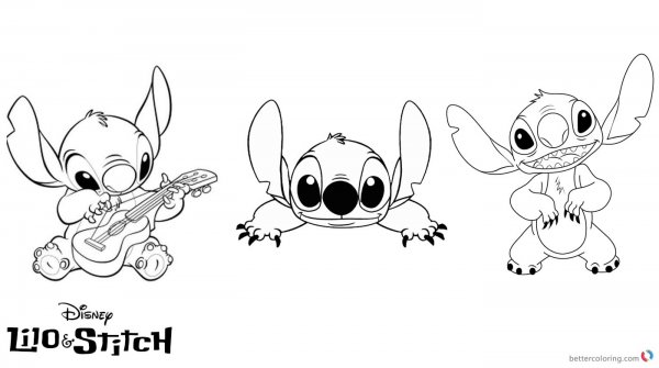 Раскраска Стич и Энджел