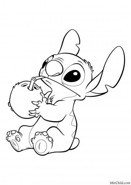 Раскраски Стича милые