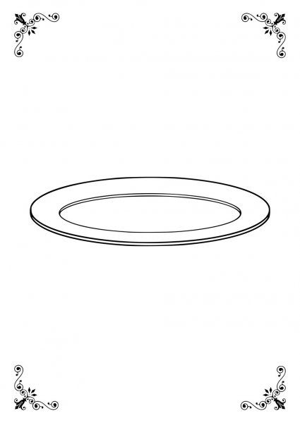 Раскраска мелкая тарелка для детей