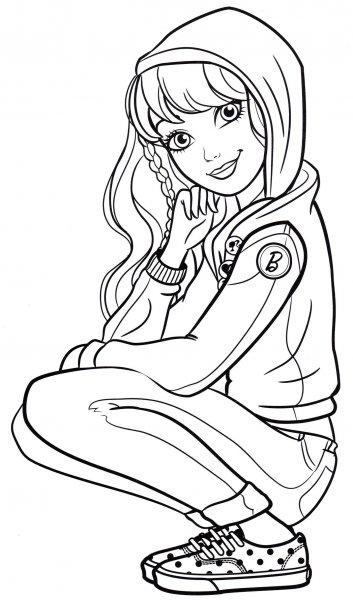 Кукла Барби раскраска