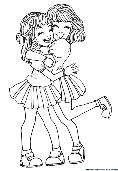 Раскраска подружки