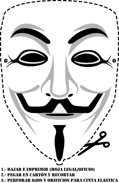 Маска Анонимуса для распечатки