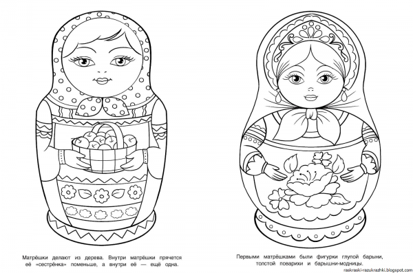 Матрешка трафарет
