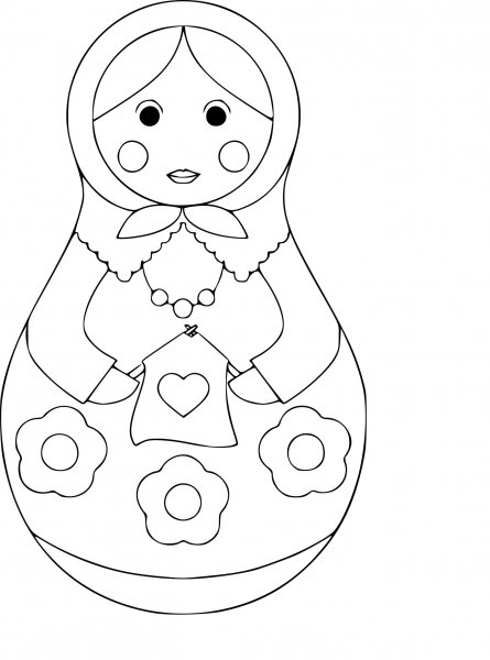 Матрешка трафарет