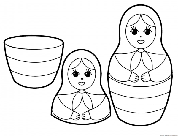 Красивая матрёшка раскраска