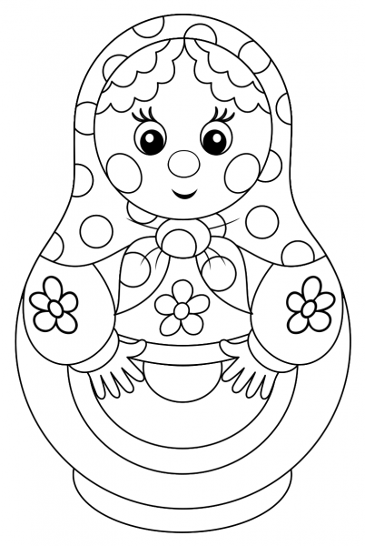 Кукла Матрешка раскраска