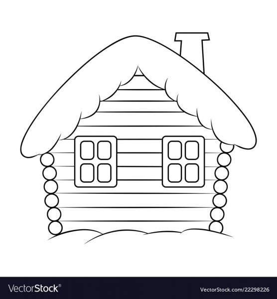 Деревянный домик раскраска