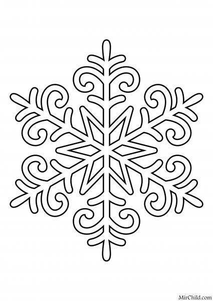 Снежинка картинка для детей раскраска