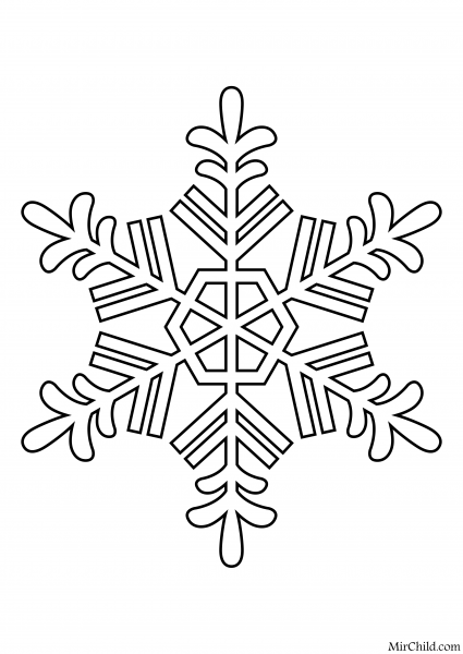 Снежинка для разукрашивания