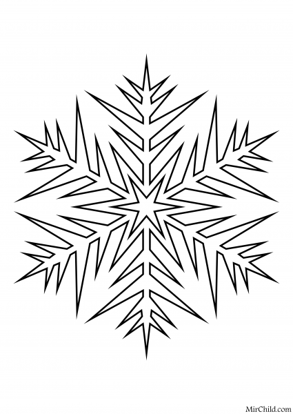 Снежинки картинки раскраски