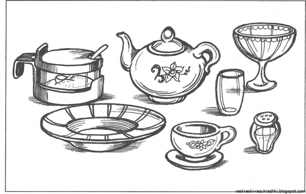Раскраска посуда