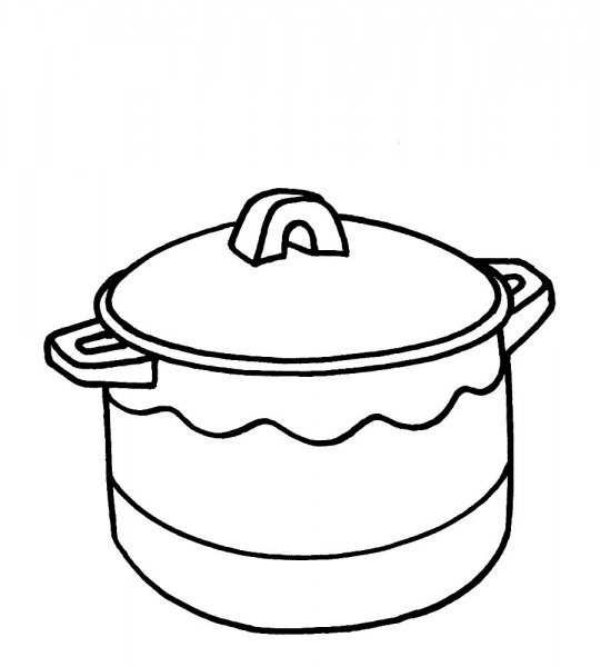 Раскраска кухонная посуда для детей