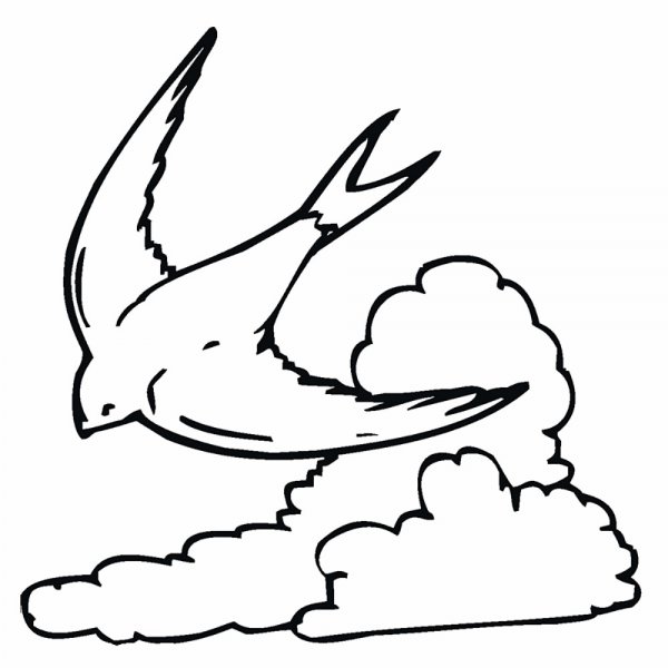 Ласточка картинка раскраска