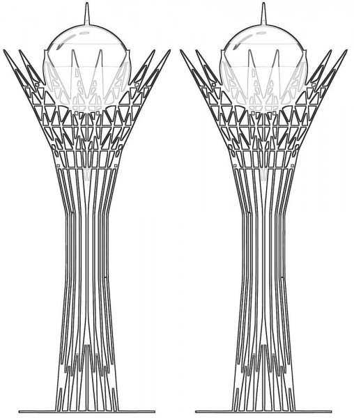 Картинки раскраска Байтерек