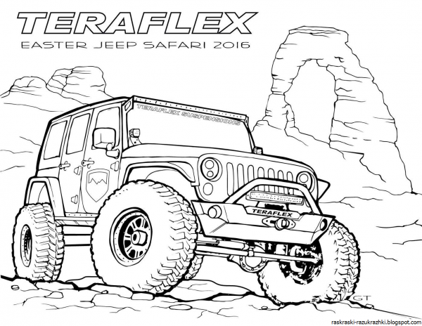 Раскраска джип монстр трак