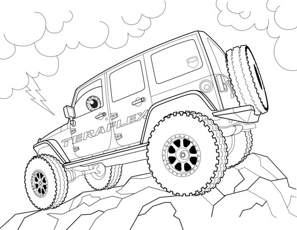 Раскраски машинки Джипы