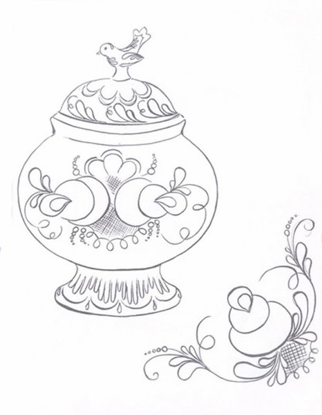 Гжель раскраска для детей