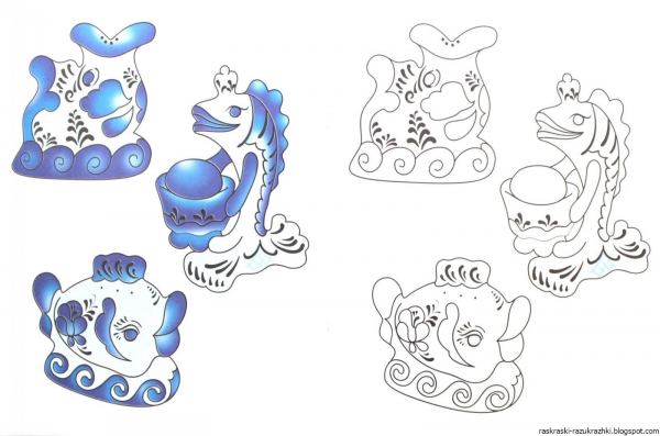 Игрушка Гжель раскраска