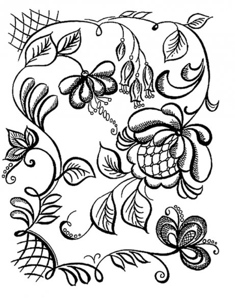 Роспись растительные узоры