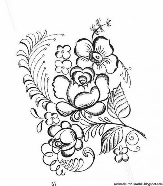 Гжель раскраска