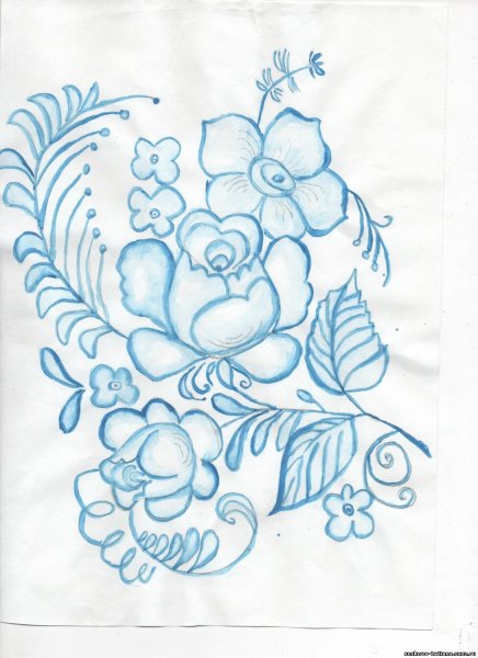 Гжель трафареты для росписи