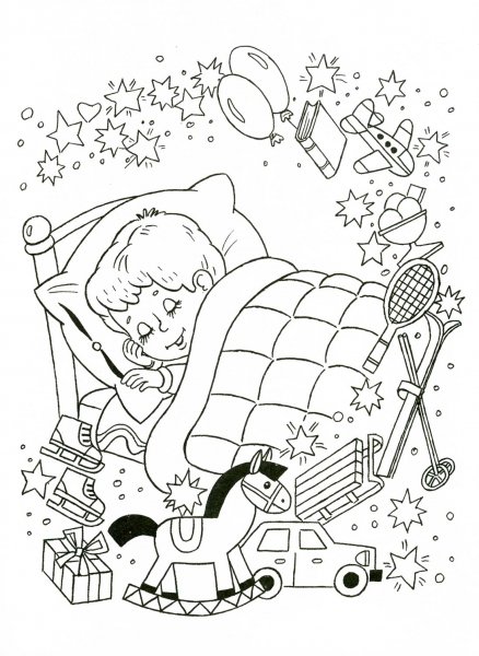 Сон раскраска