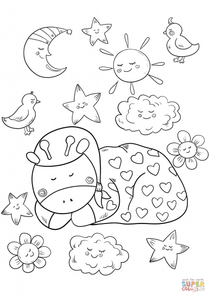 Сон раскраска для малышей