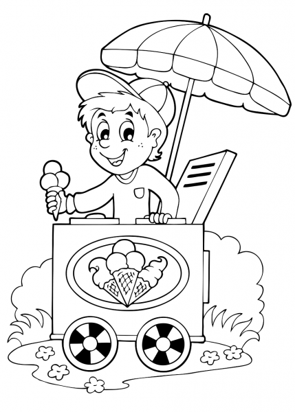 Стаканчик мороженого раскраска