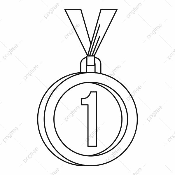 Медаль 1 место трафарет