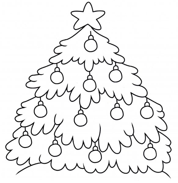 Елка раскраска