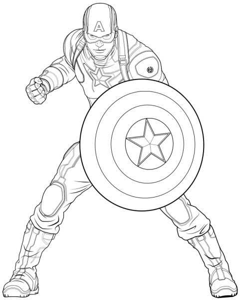 Стив Роджерс Капитан Америка раскраска
