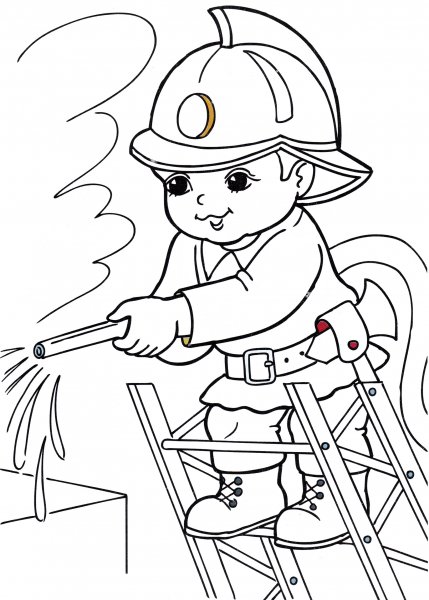 Пожарник раскраска